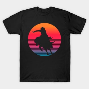 Bull rider retro sunset T-Shirt